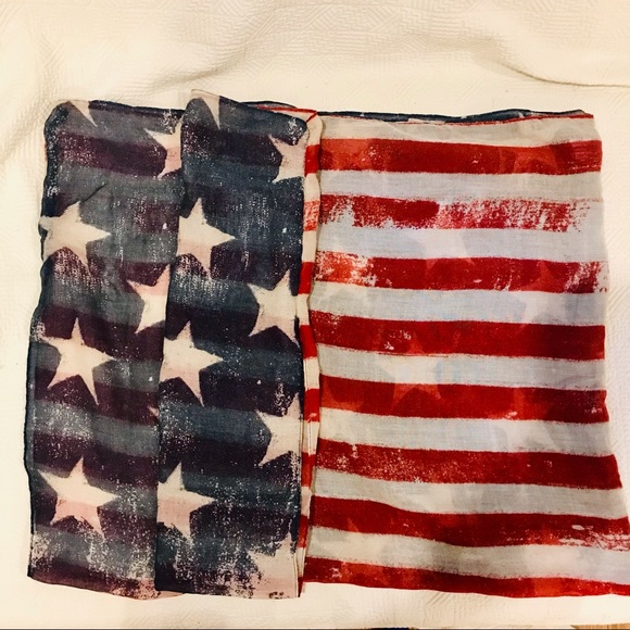 Mossimo Supply Co. stars and stripe red, white and blue infinity scarf. EUC - Picture 8 of 10